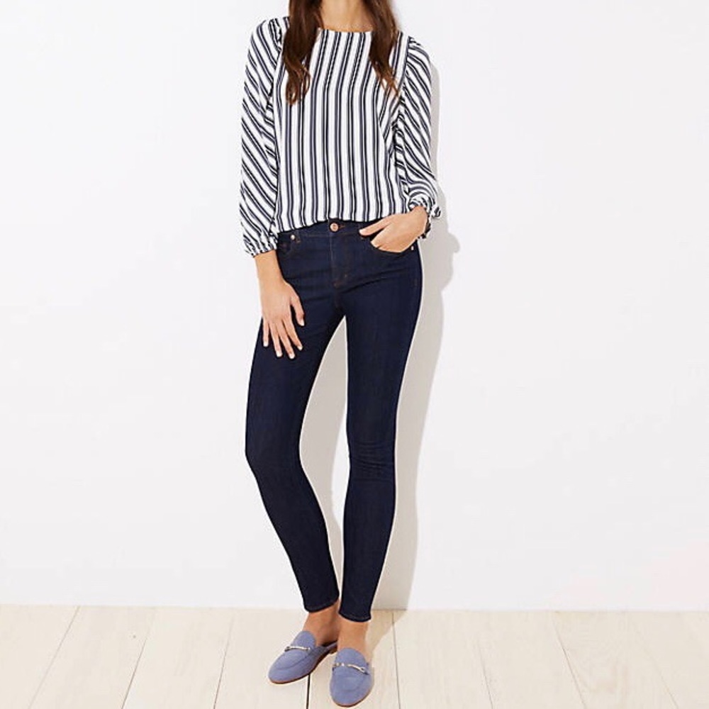 Ann Taylor LOFT modern skinny jeans in dark rinse